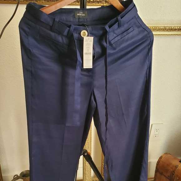 White House Black Market WHBM linen wide leg pants in size 2 Regular - Picture 4 of 4